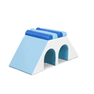 White & Sky Blue double Tunnel Soft Play Climber – view 2