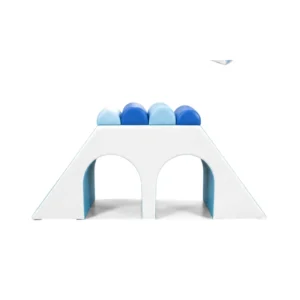 White & Sky Blue double Tunnel Soft Play Climber – view 3