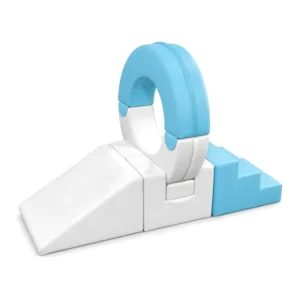 Ocean Theme Playground 9 Ring Soft Play Climber — Blue & White