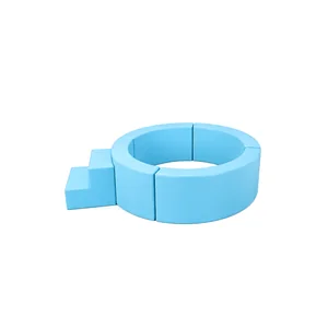 Sky Blue round Soft Play Ball Pit with Steps – view 5