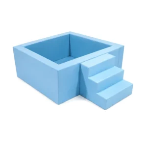 Sky Blue square Soft Play Ball Pit with Steps – view 2