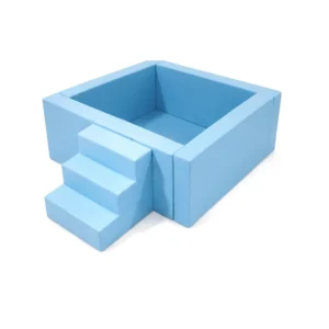 Sky Blue square Soft Play Ball Pit with Steps – view 3