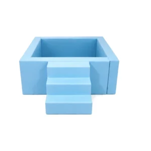 Sky Blue square Soft Play Ball Pit with Steps – view 4