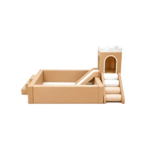 Tan castle Soft Play Ball Pit with Slide