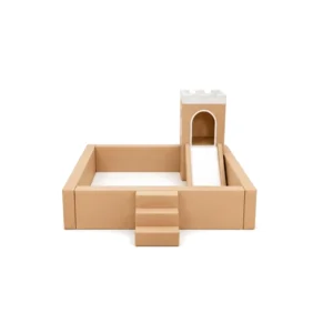 Tan castle Soft Play Ball Pit with Slide – view 4
