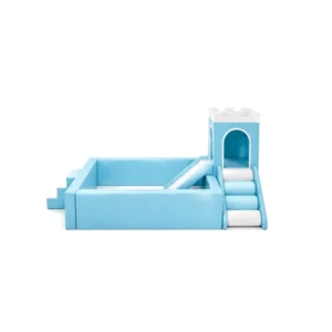 Sky Blue castle Soft Play Ball Pit with Slide