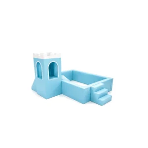 Sky Blue castle Soft Play Ball Pit with Slide – view 3