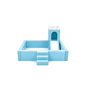 Sky Blue castle Soft Play Ball Pit with Slide – view 4
