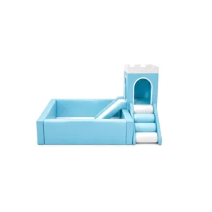 Sky Blue castle Soft Play Ball Pit with Slide – view 6