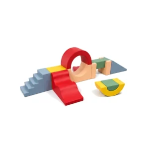 Red & Slate Blue ring Soft Play Climber with Wave Ramp & Rocker – view 2