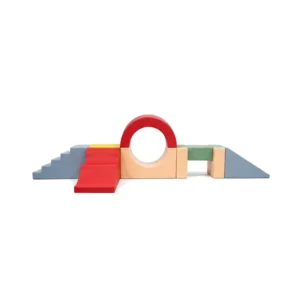 Red & Slate Blue ring Soft Play Climber with Wave Ramp & Rocker – view 3