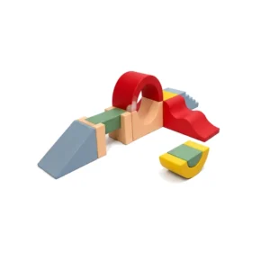 Red & Slate Blue ring Soft Play Climber with Wave Ramp & Rocker – view 6