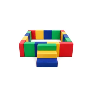 Rainbow square Soft Play Ball Pit with Steps – view 3
