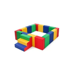 Rainbow square Soft Play Ball Pit with Steps – view 2