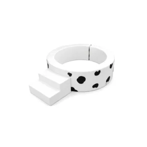 Round Soft Play Ball Pit with Step — Cow Print