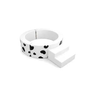 Cow Print round Soft Play Ball Pit with Step – view 2