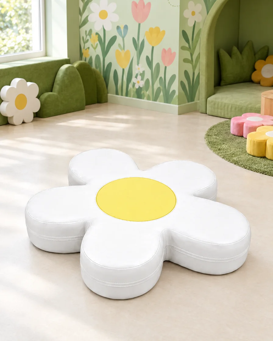 PlayCurator Daisy Flower Soft Play Mat 1 Daisy Flower Soft Play Mat in a garden theme corner indoor playground