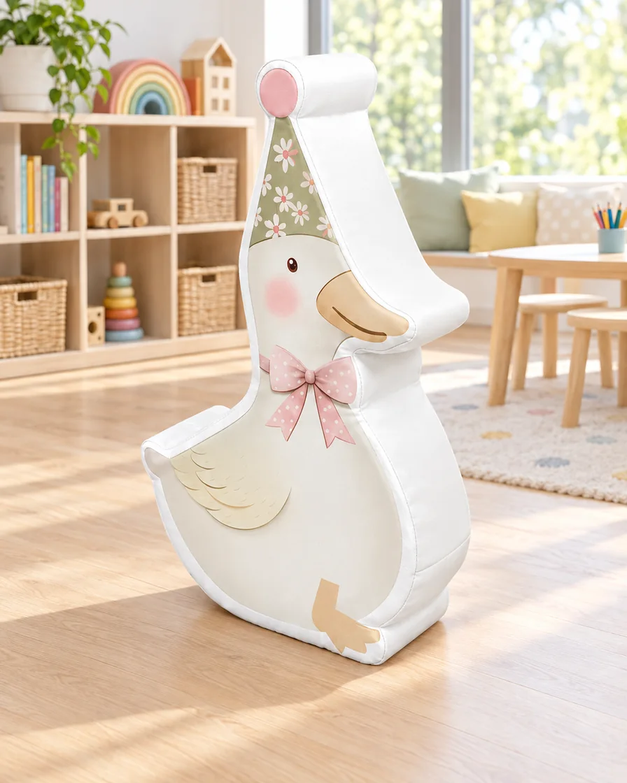 PlayCurator Duck Soft Play Seat 1 Duck Soft Play Seat in a kindergarten playroom indoor playground