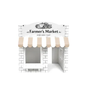 White & Beige farmers Market Role-Play Soft Play Playhouse – view 2