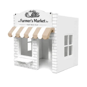 White & Beige farmers Market Role-Play Soft Play Playhouse – view 3