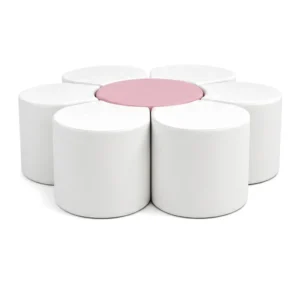 White & Pink flower Soft Play Seating – view 2