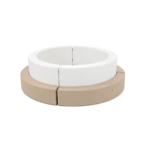 White & Beige tiered Round Soft Play Ball Pit