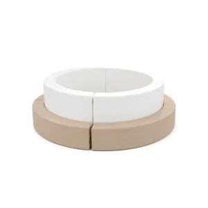White & Beige tiered Round Soft Play Ball Pit – view 2
