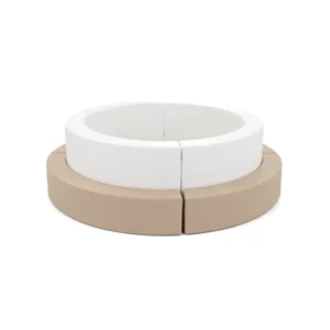 White & Beige tiered Round Soft Play Ball Pit – view 3
