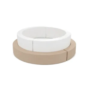White & Beige tiered Round Soft Play Ball Pit – view 6