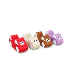 Red, Cream, Brown & Lilac cartoon Car Soft Play Rocker
