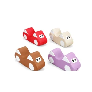 Red, Cream, Brown & Lilac cartoon Car Soft Play Rocker – view 2