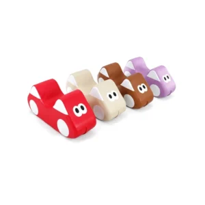 Red, Cream, Brown & Lilac cartoon Car Soft Play Rocker – view 4