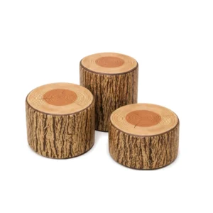 Wood Print log Stump Soft Play Stool – view 2