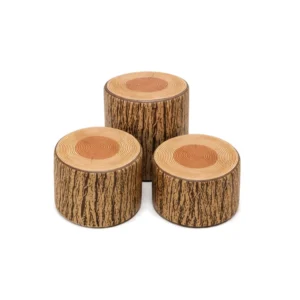 Wood Print log Stump Soft Play Stool – view 3