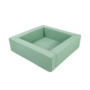Sage Green low Square Soft Play Ball Pit – view 2