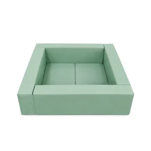 Sage Green low Square Soft Play Ball Pit – view 3