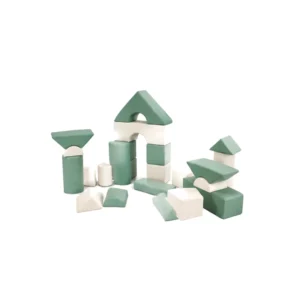 Sage Green & Cream soft Play Building Block Set