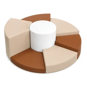 Beige & Brown modular Round Soft Play Seating – view 2