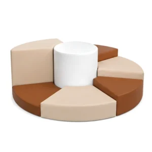 Beige & Brown modular Round Soft Play Seating – view 3