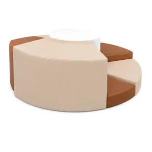 Beige & Brown modular Round Soft Play Seating – view 4
