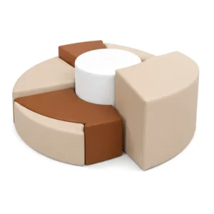Beige & Brown modular Round Soft Play Seating – view 5