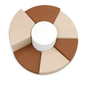 Beige & Brown modular Round Soft Play Seating – view 6
