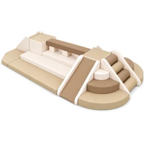 Beige & Brown soft Play Climbing Playset – view 2