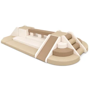 Beige & Brown soft Play Climbing Playset – view 3