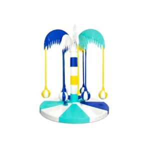 Ocean Theme Playground 8 Palm Tree Soft Play Carousel — Blue & Aqua