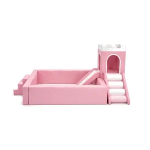 Pink castle Soft Play Ball Pit with Slide