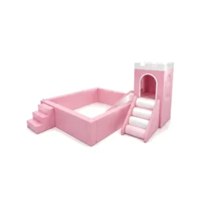 Pink castle Soft Play Ball Pit with Slide – view 2