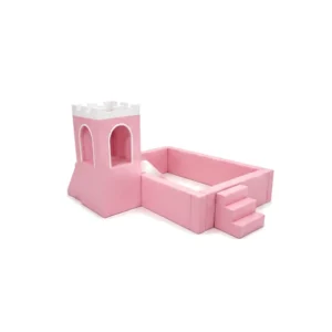 Pink castle Soft Play Ball Pit with Slide – view 3