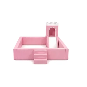 Pink castle Soft Play Ball Pit with Slide – view 4
