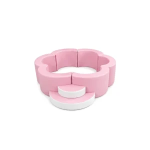 Pink & White flower Soft Play Ball Pit with Step – view 2